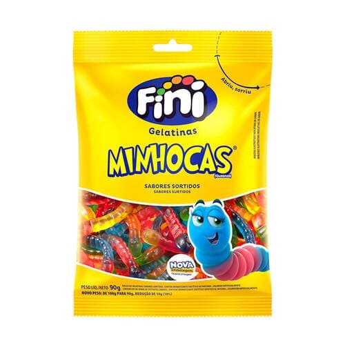 Bala de Gelatina Minhocas 90g - Fini